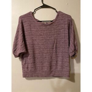 Forever 21 Purple Criss Cross Back Short Sleeve Top Size Small